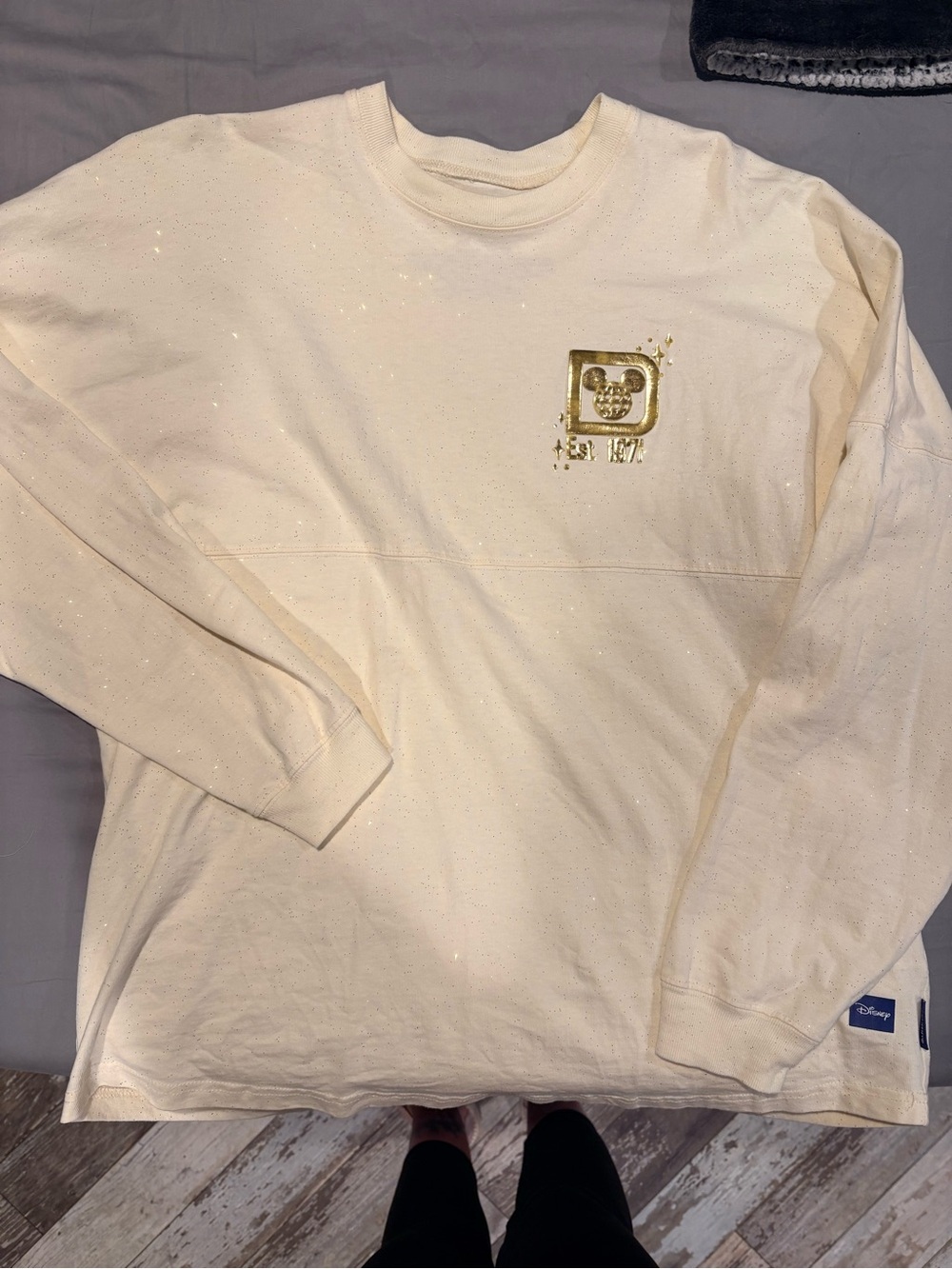 Disney spirit jersey Gold Logo with castle and pixie dust glitter